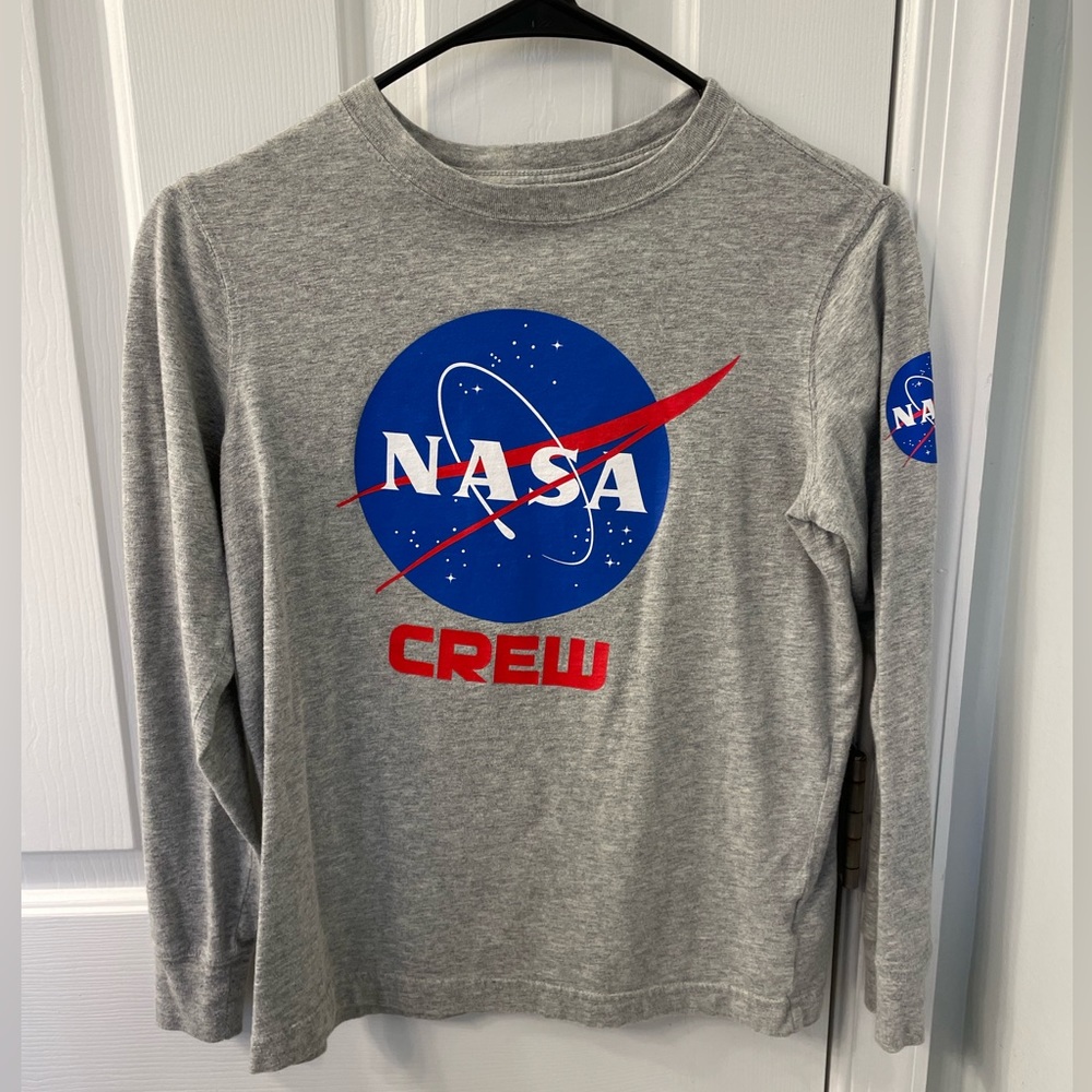 Lands End kids long sleeve NASA crew shirt like new 10-12